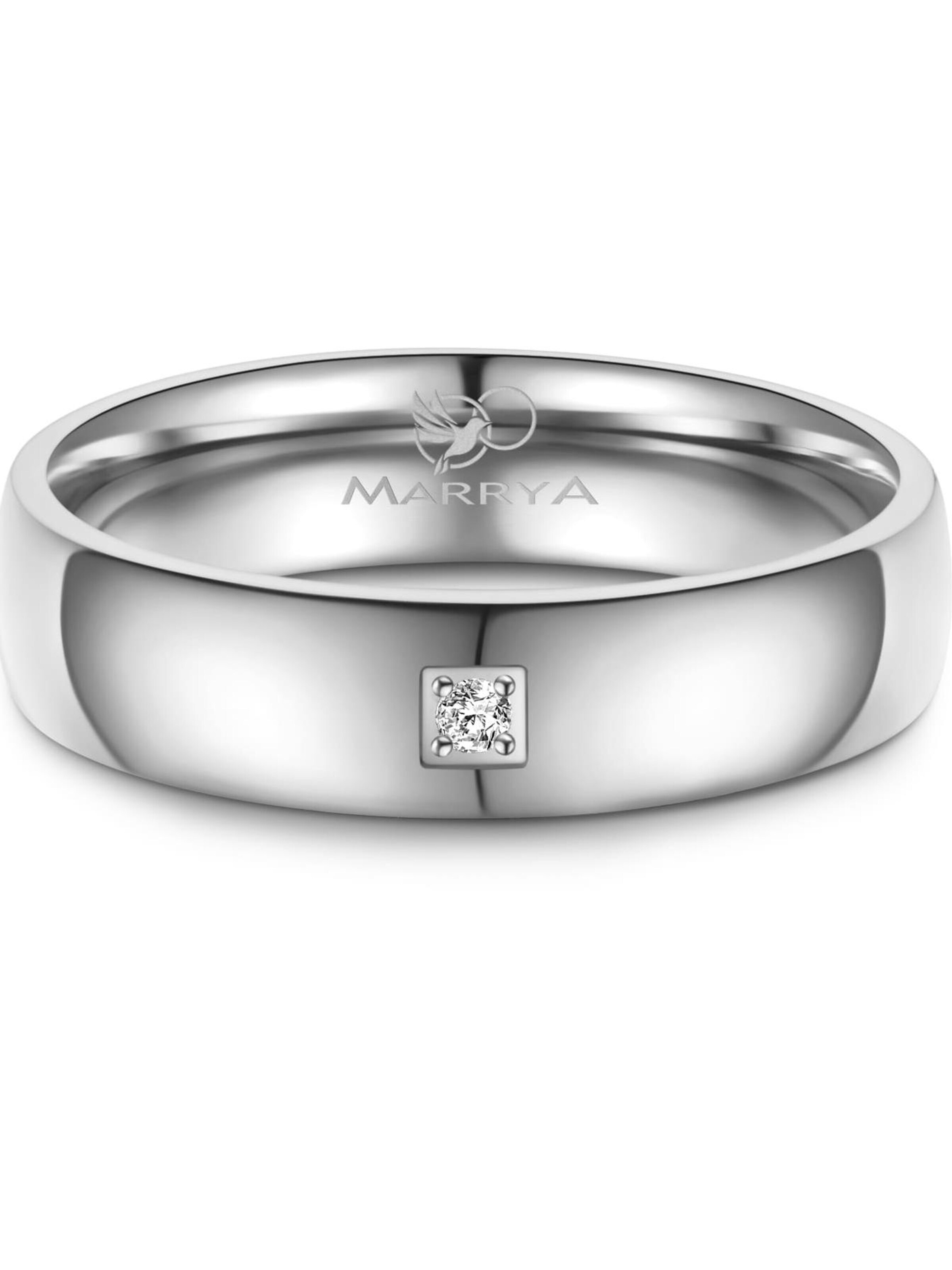 MARRYA Ring 'MARRYA ES-29 Ehering aus Edelstahl - Silberfarben Herzfräse' in Silver