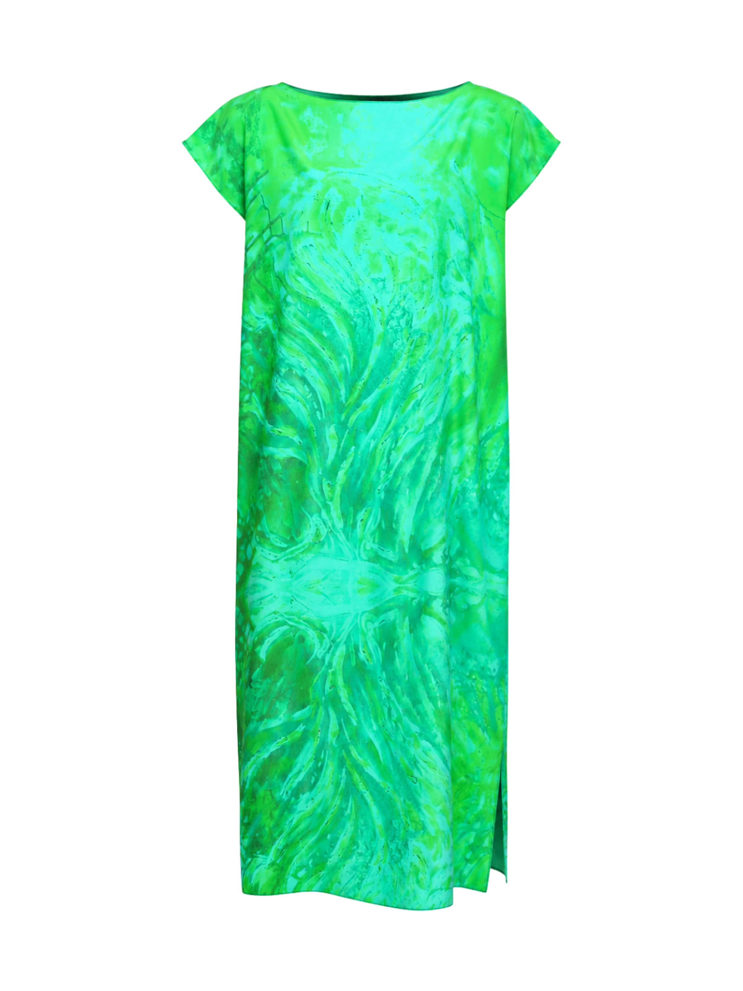 Csillag Zsuzsi - Vestido talla grande 'Tree of life' en verde: frente