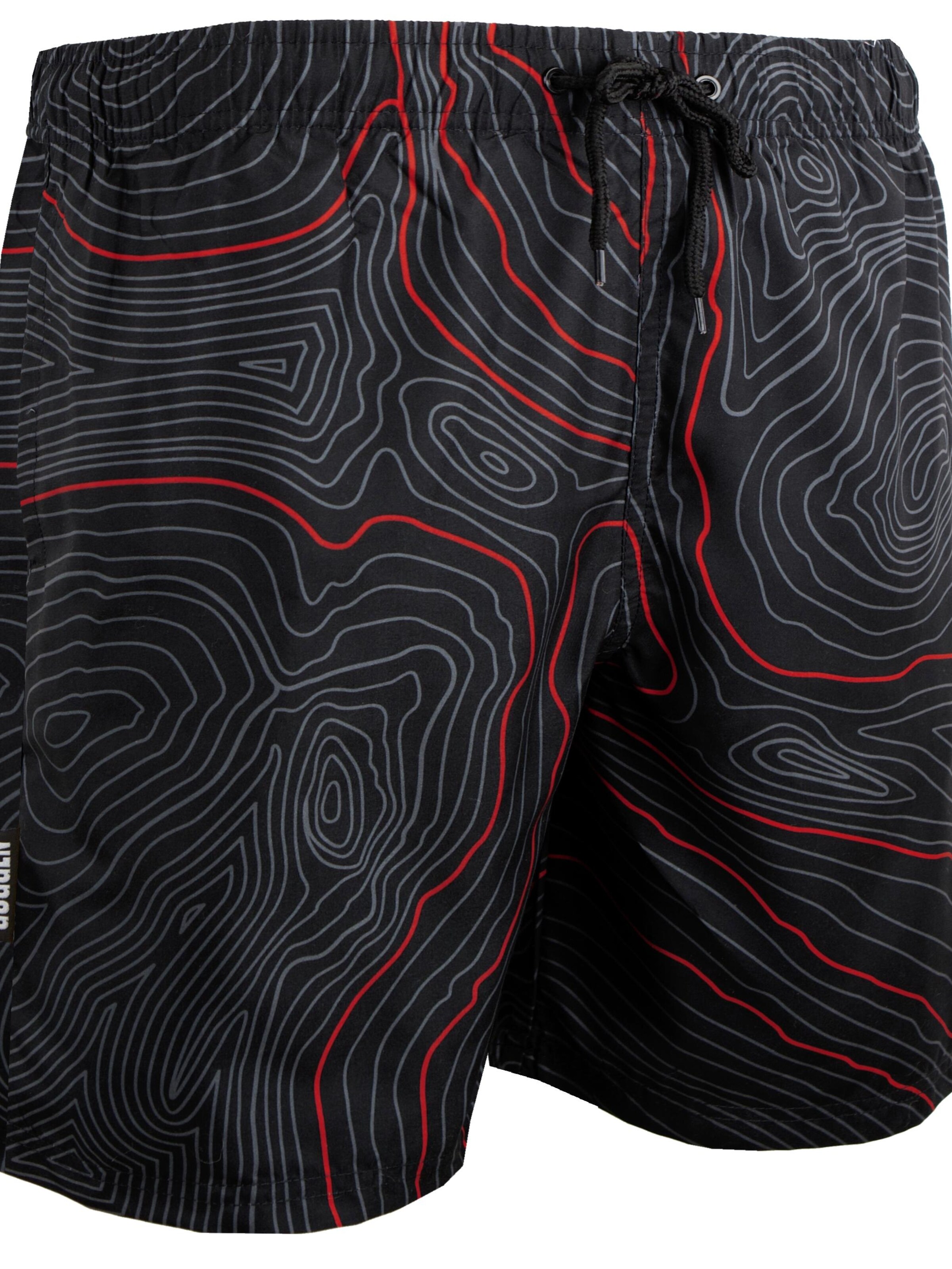 Guggen Mountain Badeshorts 'Boardshorts 2335'‌‌‌ in Rot: Vorderseite