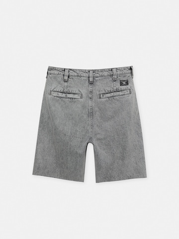 Pull&Bear Wide Leg Shorts in Grau