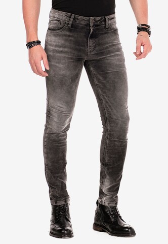 CIPO & BAXX Skinny Cordhose in Schwarz