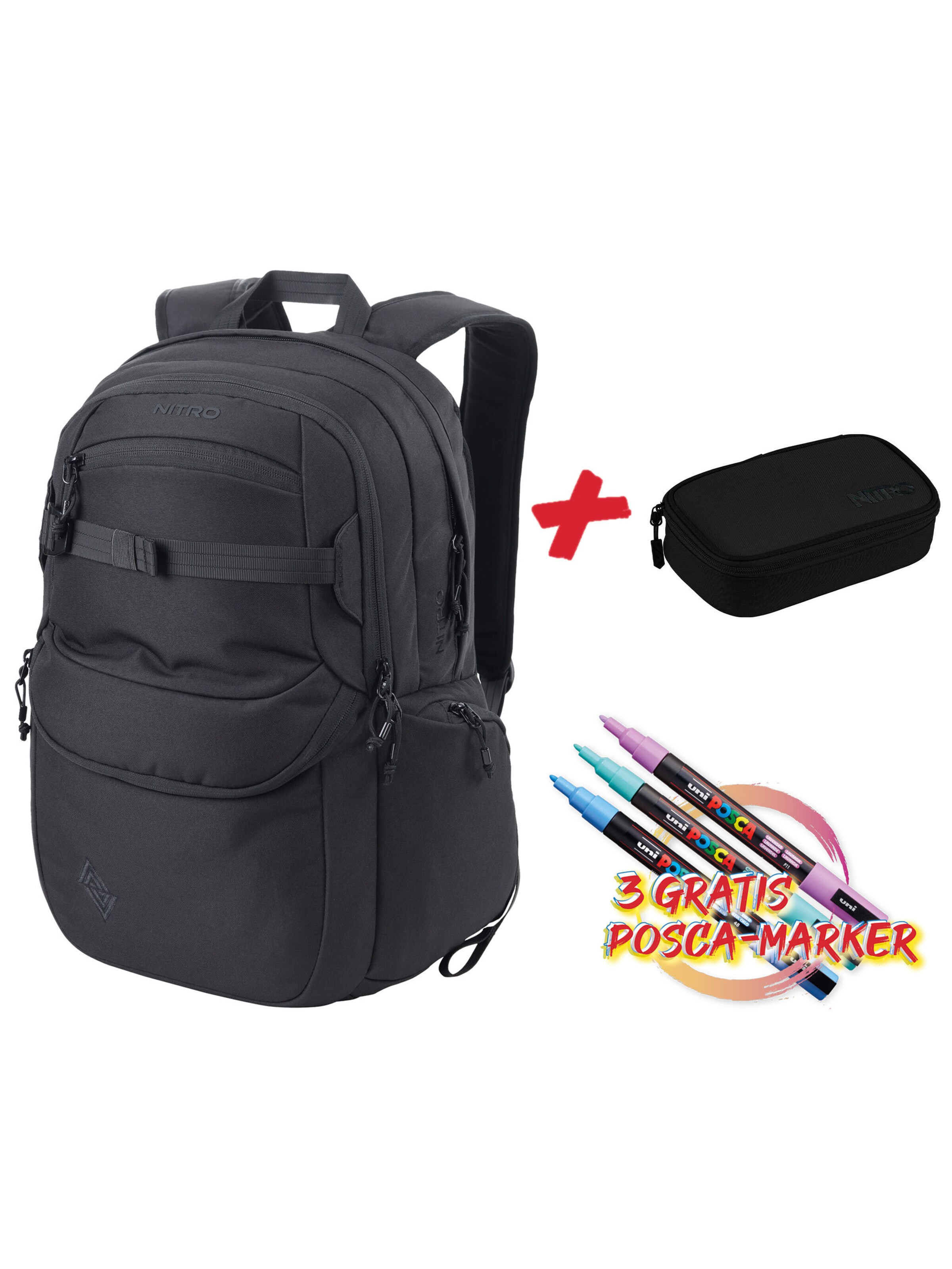 NITRO Backpack in Black: front