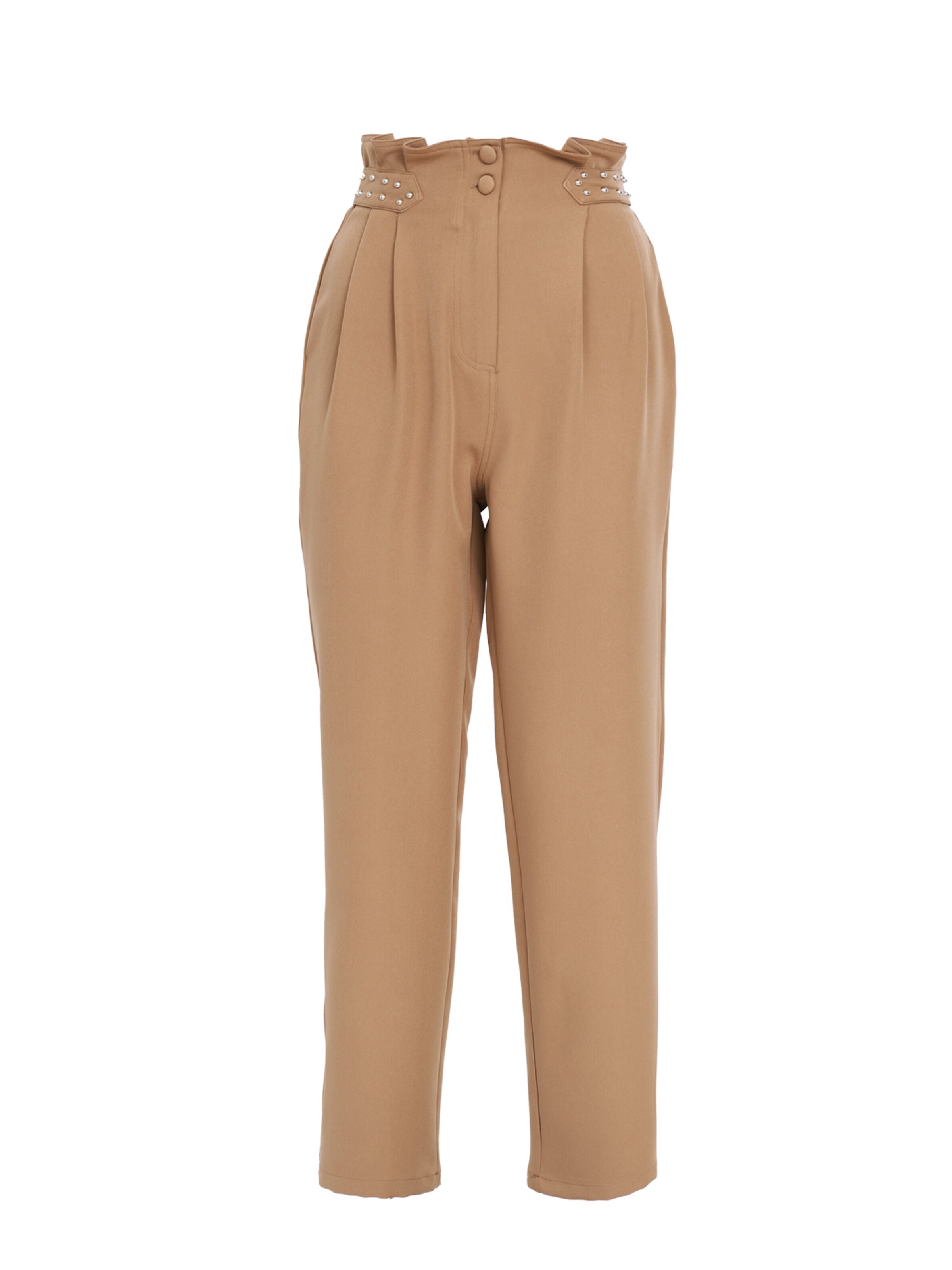 Influencer Широка кройка Панталон в бежово: отпред