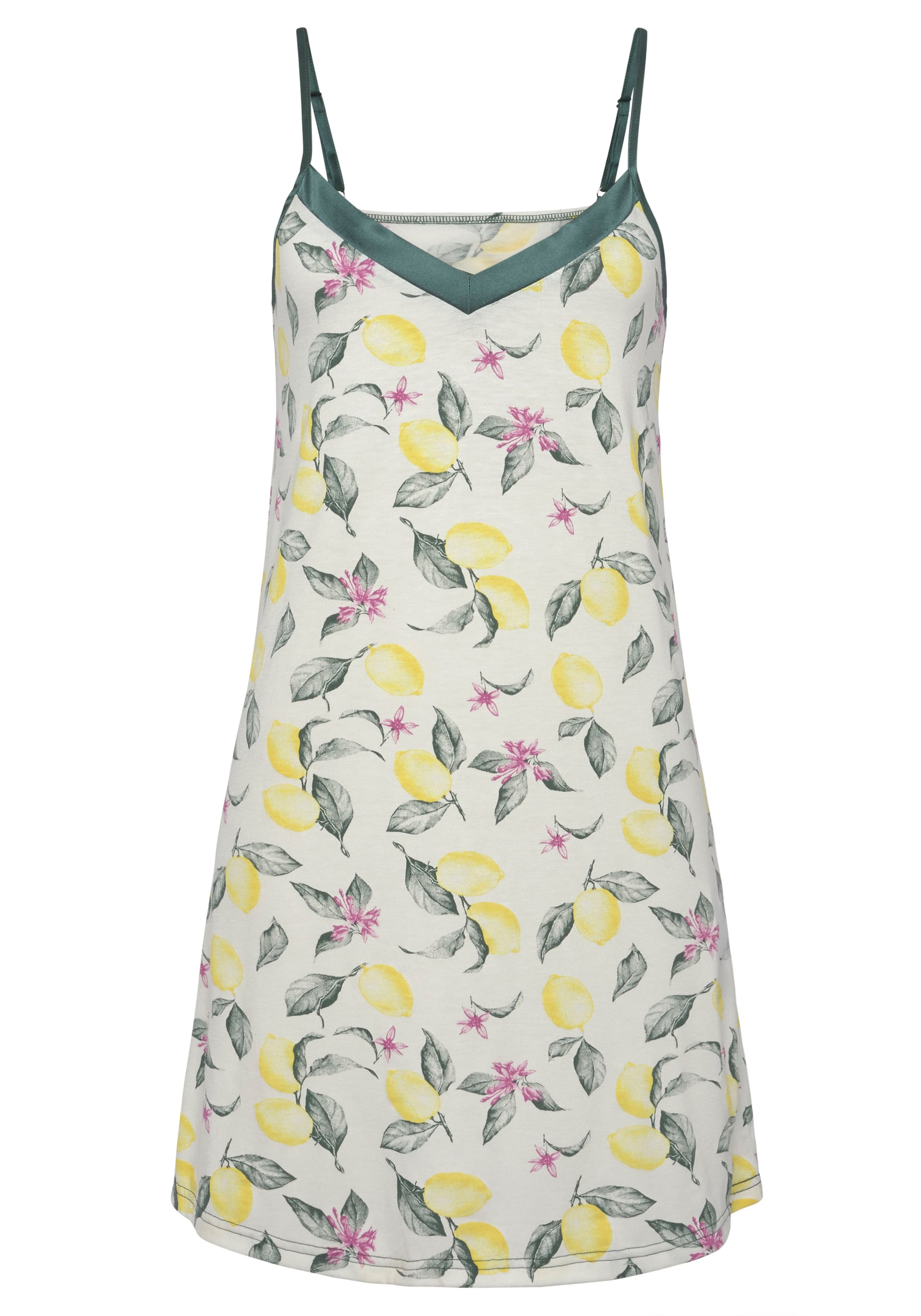 LASCANA Nočná košieľka 'Summer Fruits' - Žltá: predná strana