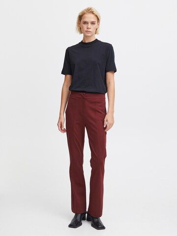 ICHI Flared Pants in Red