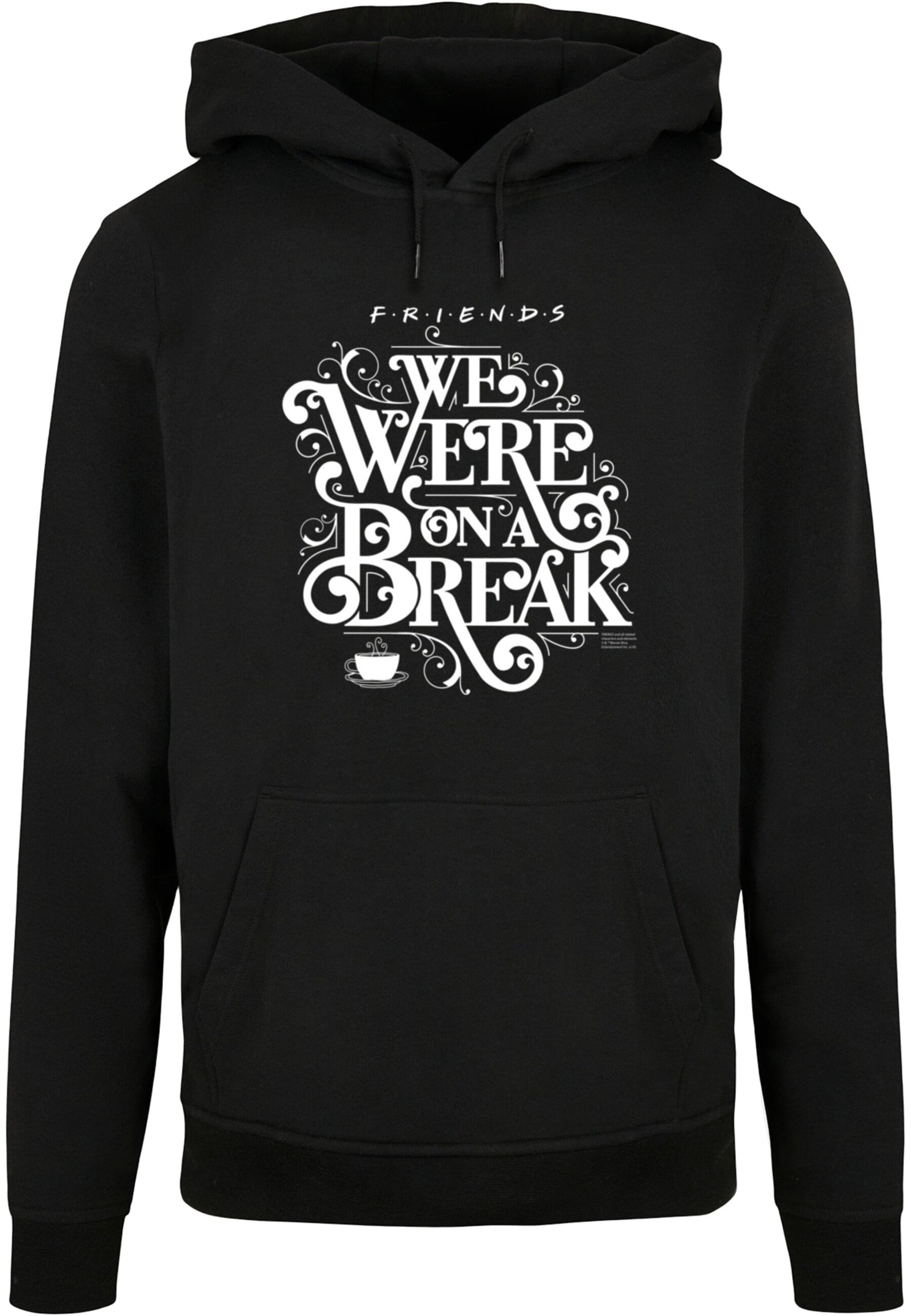 ABSOLUTE CULT Sweatshirt 'Friends - On A Break' in Zwart: voorkant