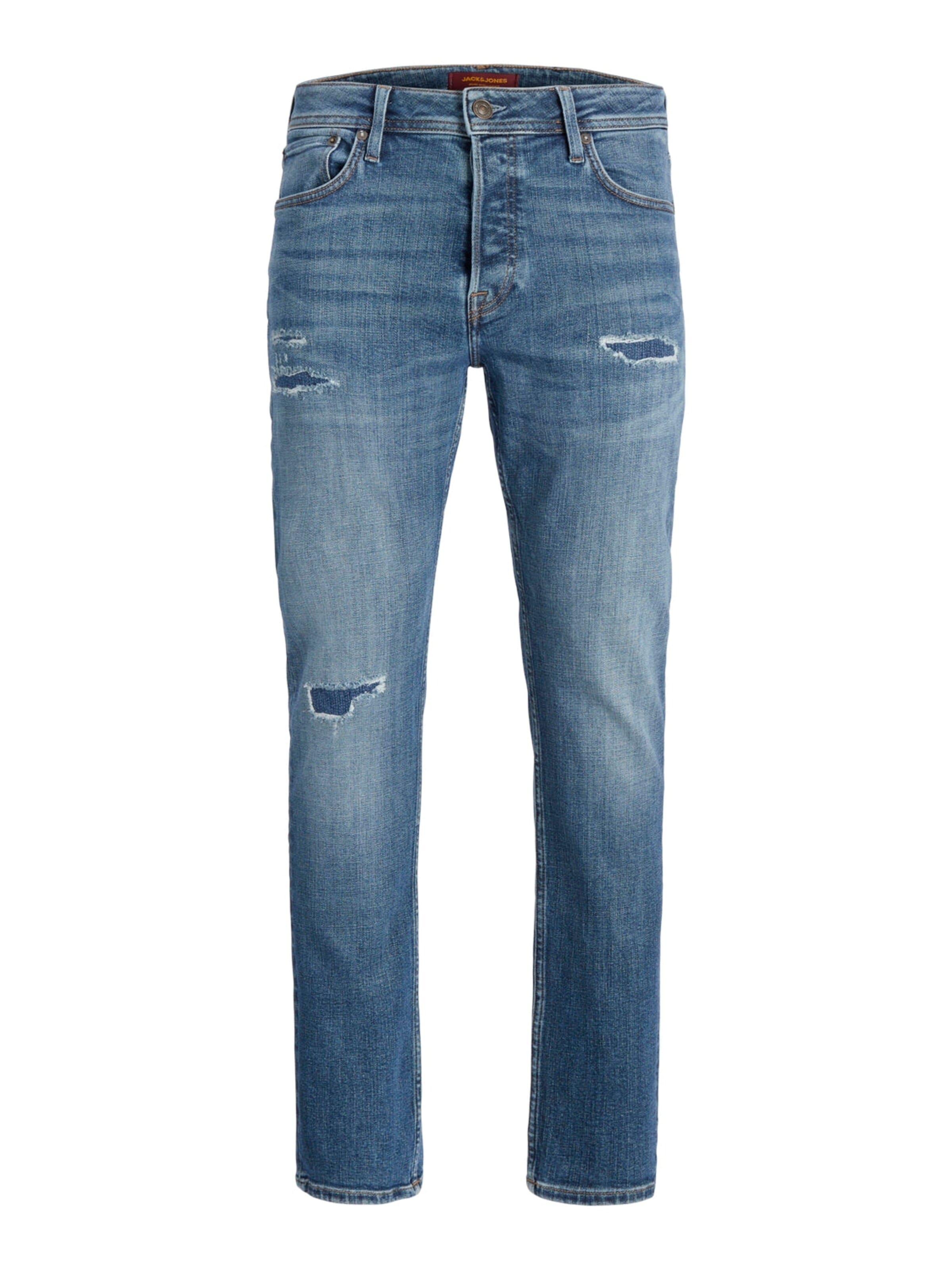 Effilé Jean JACK & JONES en bleu : devant