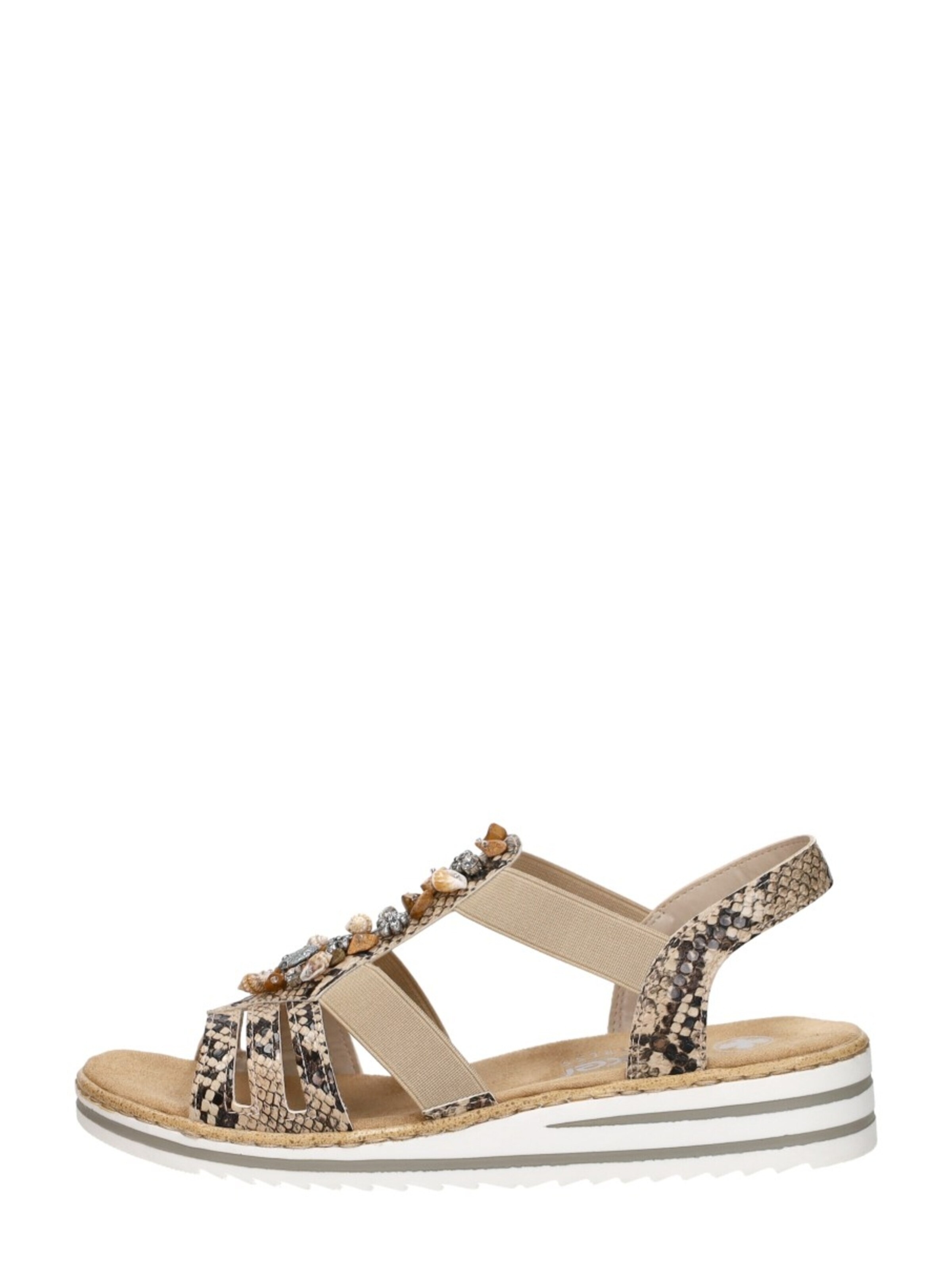 Rieker Sandal 'Sandalen Plat' in Beige: front