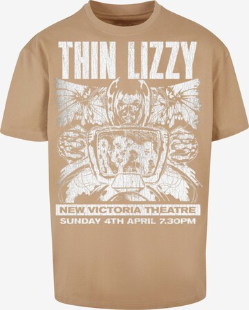 Merchcode Shirt 'Thin Lizzy - New Victoria Theatre' in Beige: front