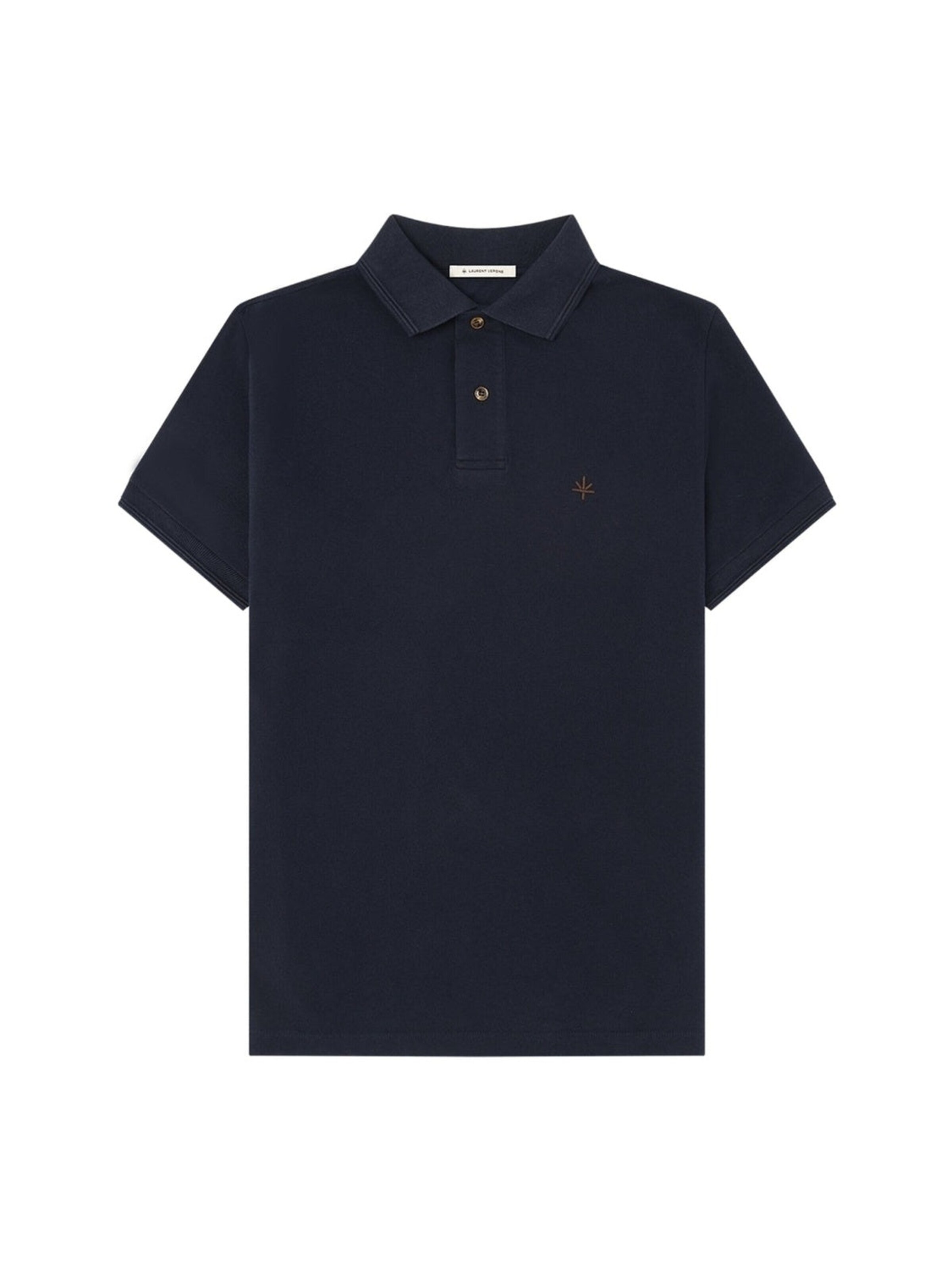 Laurent Vergne Shirt 'Hugo Cotton Pique Polo in Navy Blue' in Blue: front