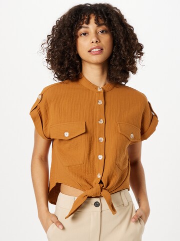 FRNCH PARIS Blouse 'CELENE' in Bruin: voorkant