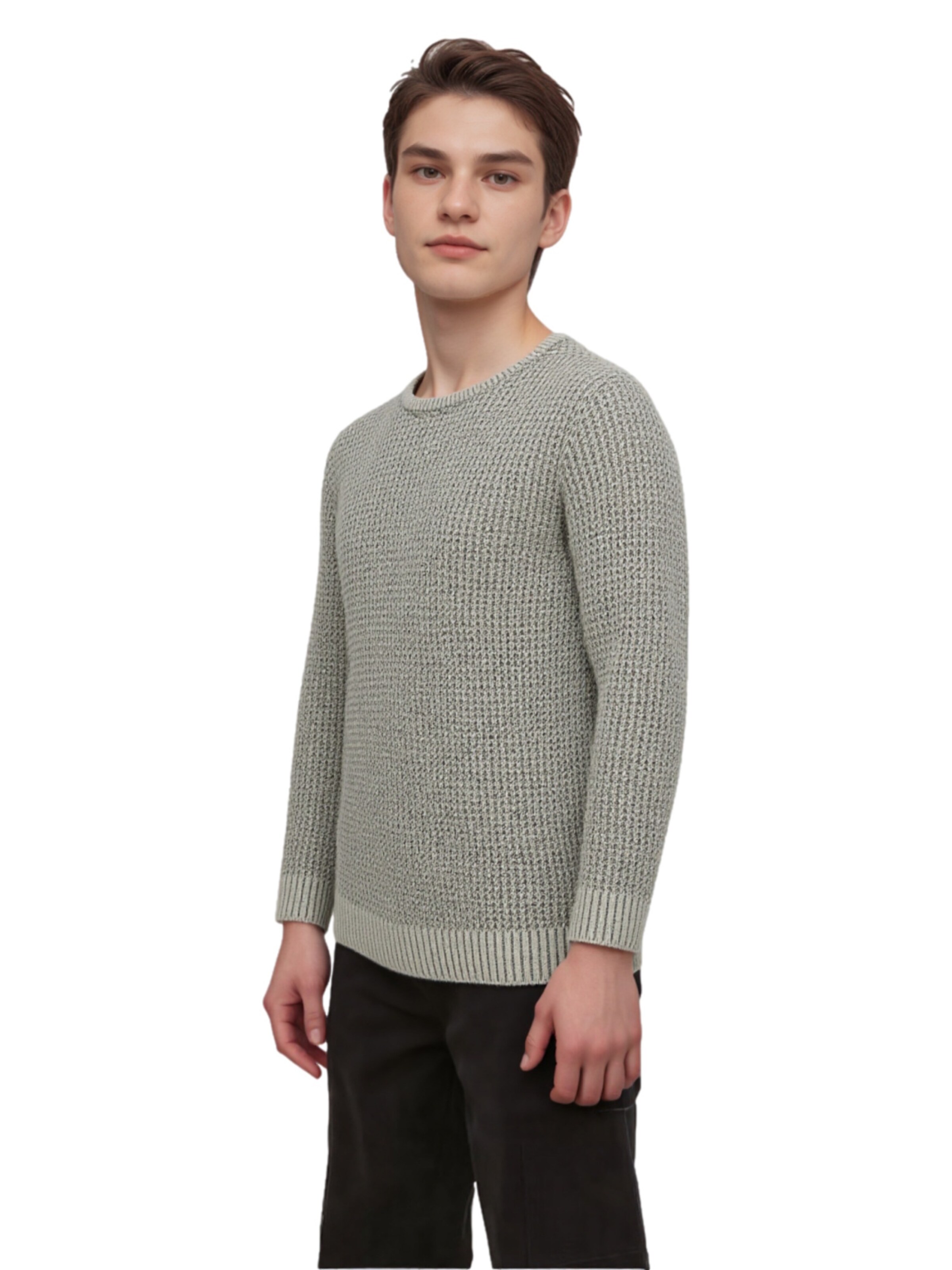 Jack & Jones Junior Trui 'Global' in Grijs: voorkant