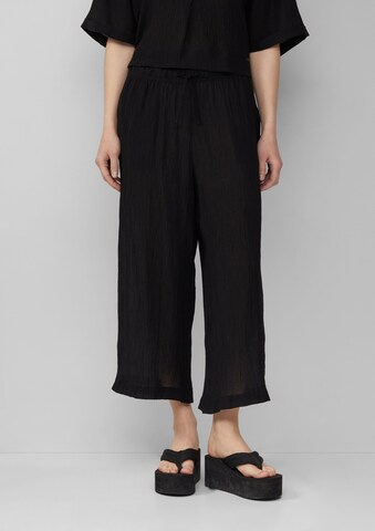 QS Wide leg Broek in Zwart: voorkant