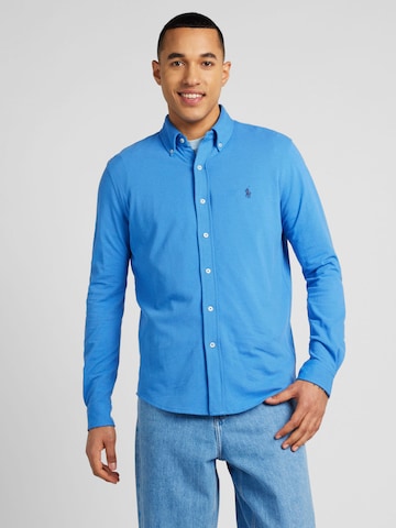 mėlyna Polo Ralph Lauren Priglundantis modelis Marškiniai: priekis