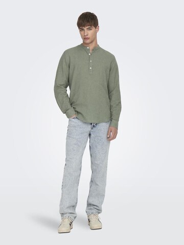 Slim fit Camicia 'Caiden' di Only & Sons in verde
