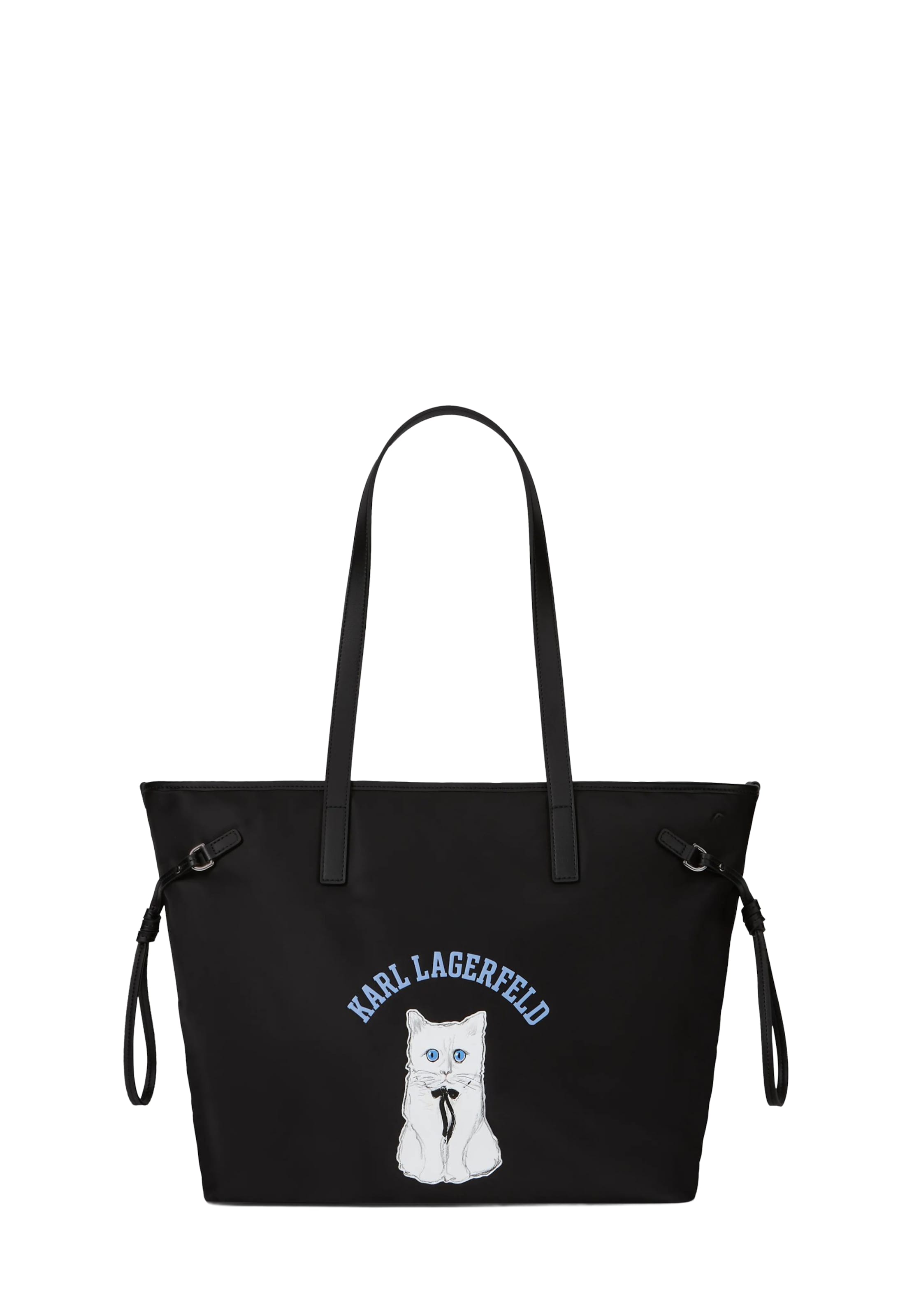 Shopper 'Ikon Choupette' di Karl Lagerfeld in nero: frontale