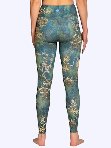 Magadi Skinny Sporthose 'Camo' in Grün