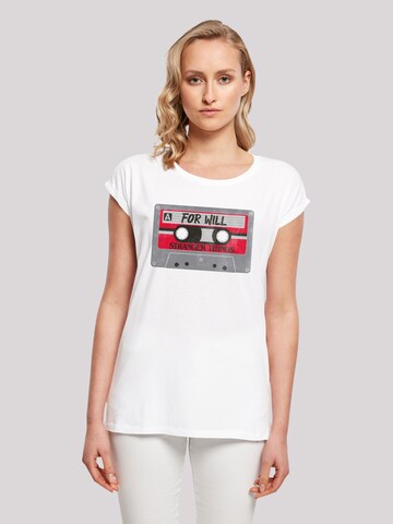 F4NT4STIC T-Shirt 'Stranger Things Cassette For Will Netflix TV Series' in Weiß: Vorderseite