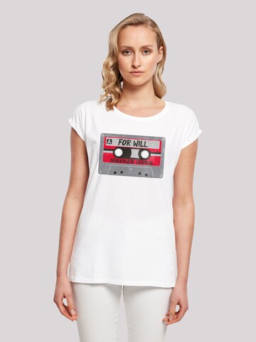 F4NT4STIC T-Shirt 'Stranger Things Cassette For Will Netflix TV Series' in Weiß: predná strana