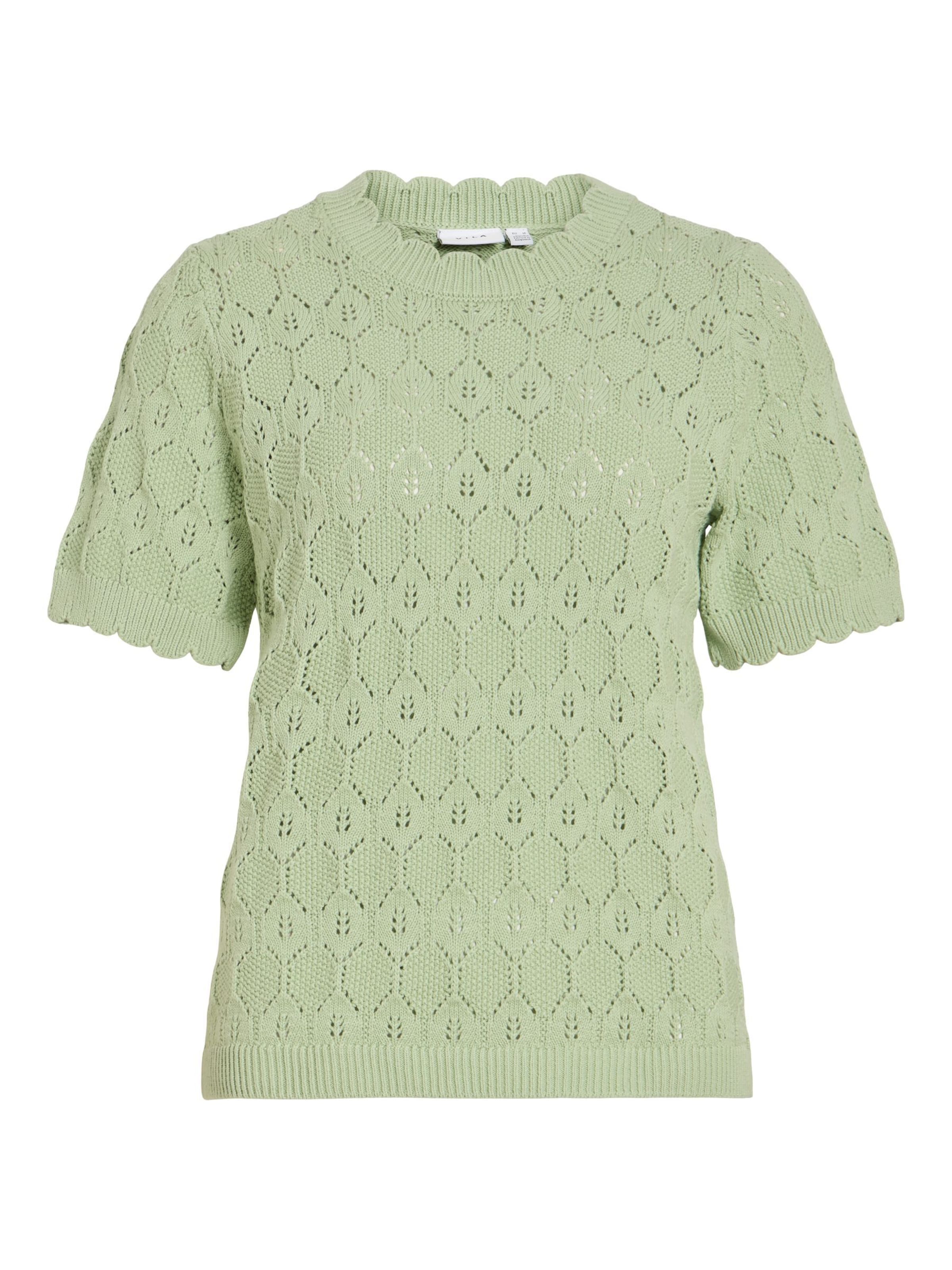 VILA Gebreide bodywarmer 'VILowen' in Groen: voorkant