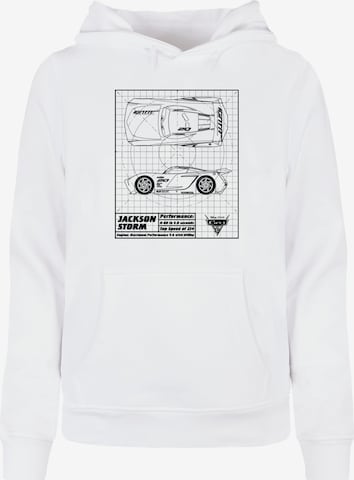 ABSOLUTE CULT Sweatshirt 'Cars -Jackson Storm' in Wit: voorkant
