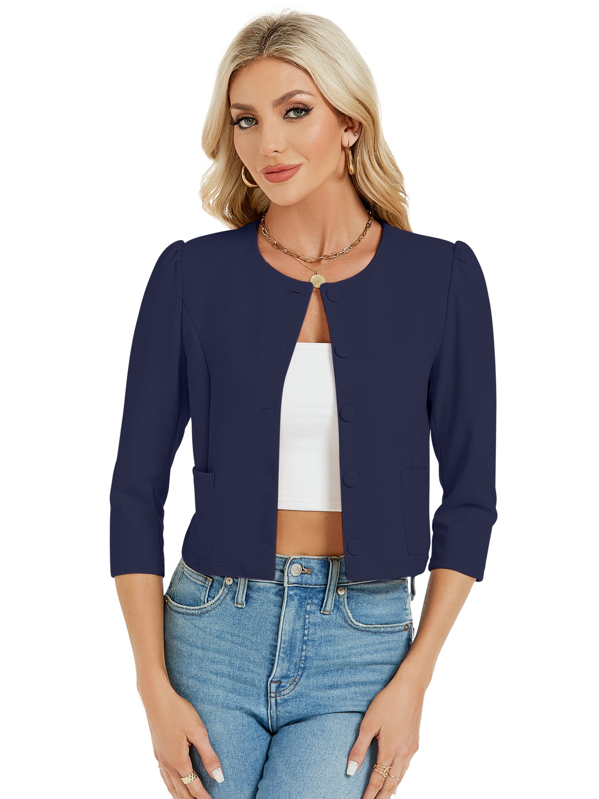 Yesfashion Blazer in Blue: front