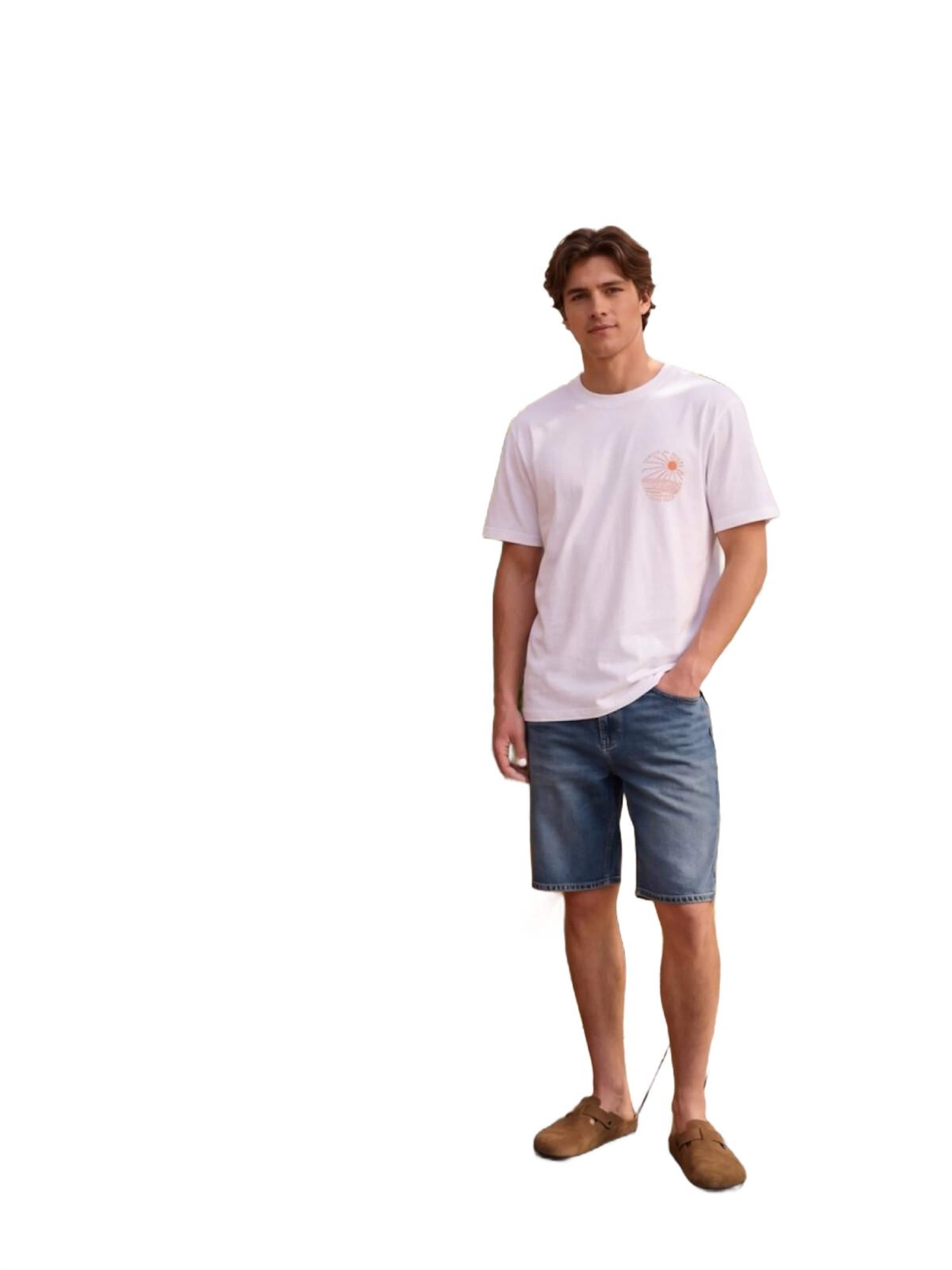 T-Shirt 'Minimalistischem Print' LTB Jeans en blanc : devant