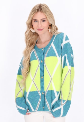 IZIA Gebreid vest in Blauw: voorkant