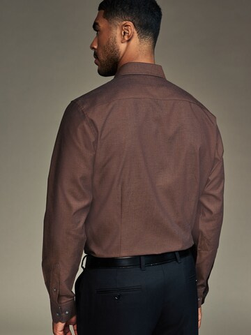 Next Slim fit Πουκάμισο σε καφέ