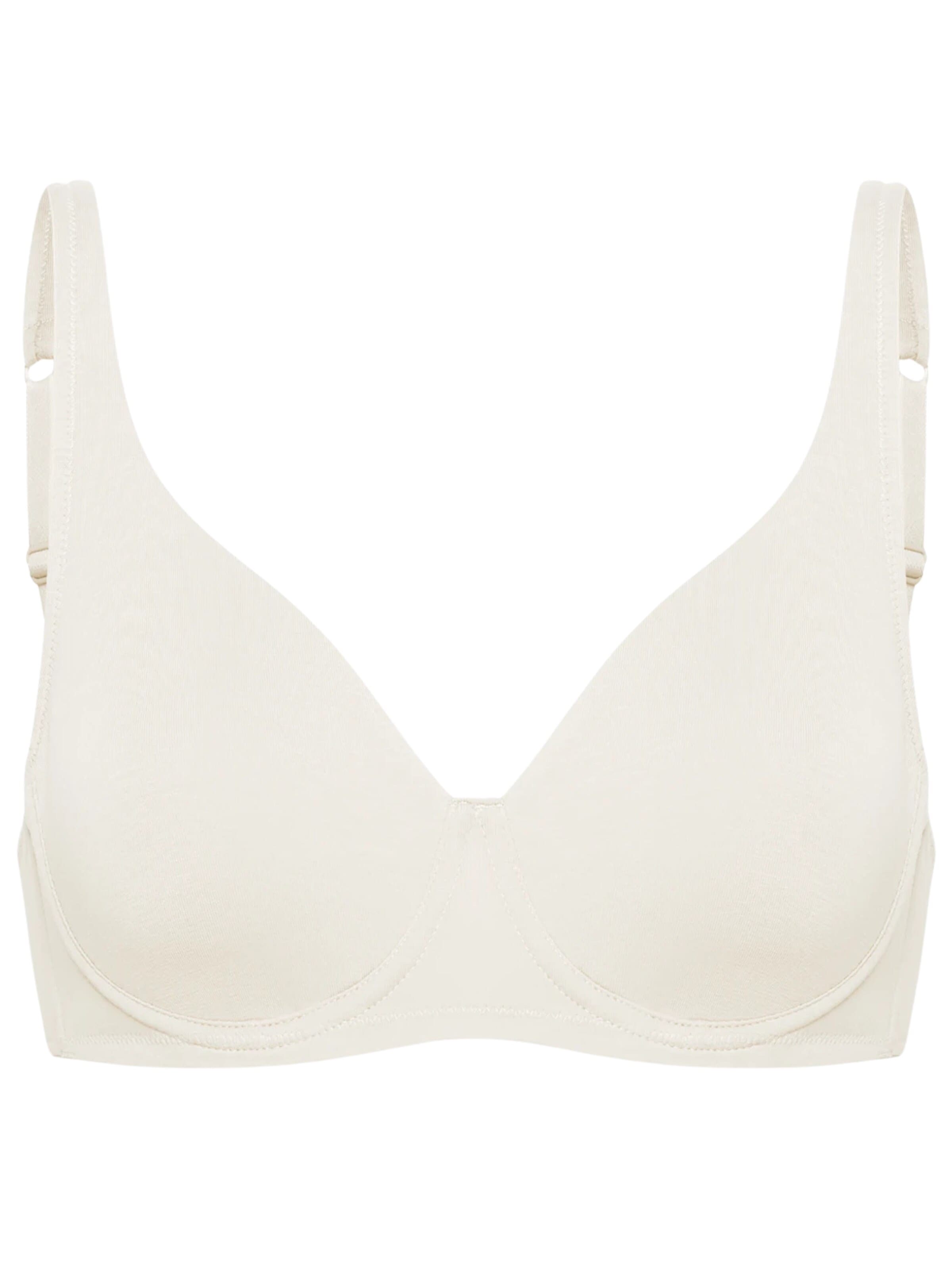 cfab (formerly creamy fabrics) Minimizer BH 'Cotton Bügel BH ohne Pads' in Wit: voorkant