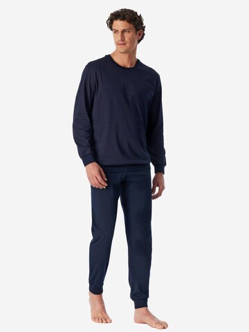 SCHIESSER Pajamas long 'Comfort Essentials' in Blue