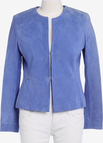AIGNER Lederjacke / Ledermantel L in Blau: Vorderseite