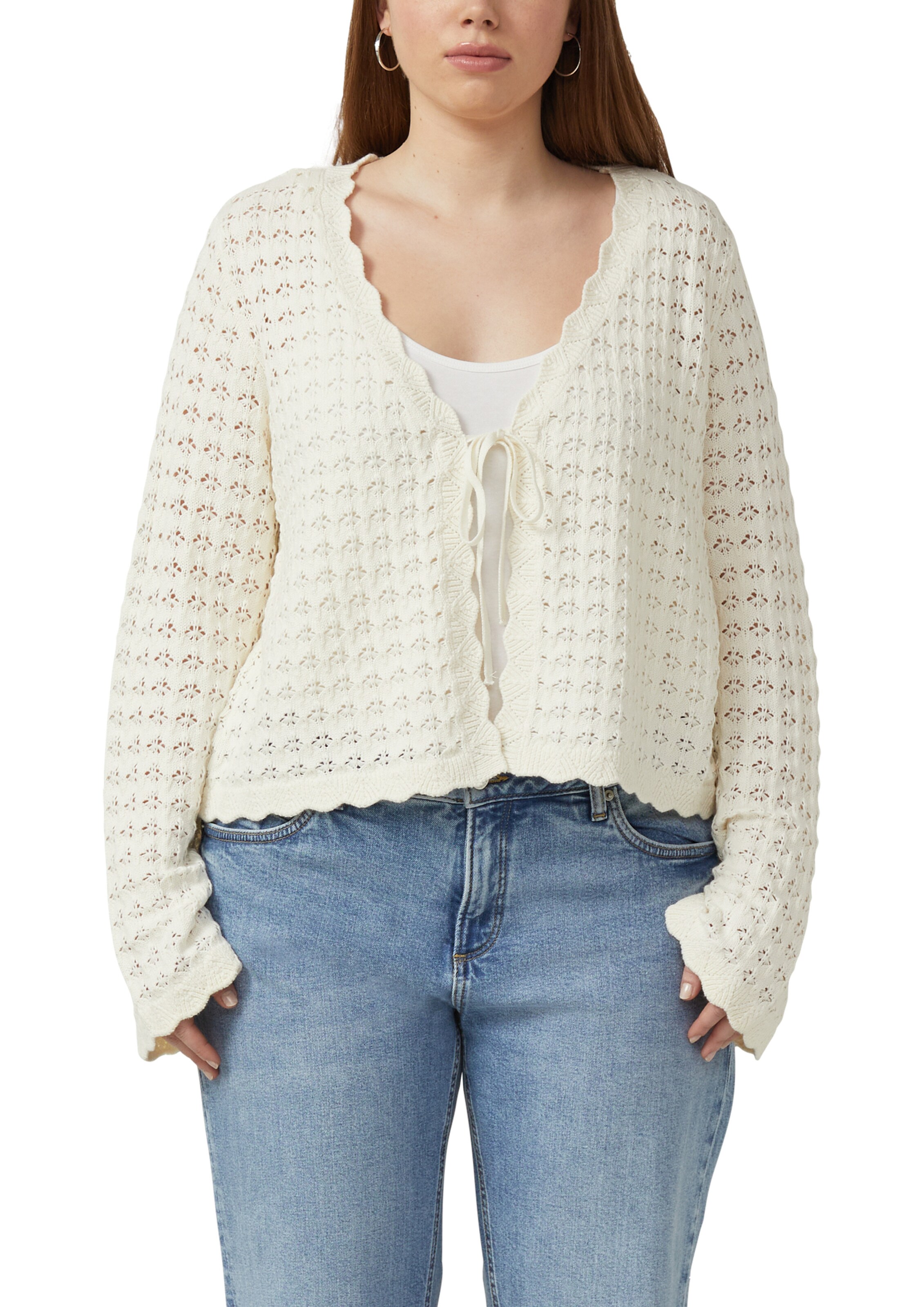 QS Knit cardigan in Beige