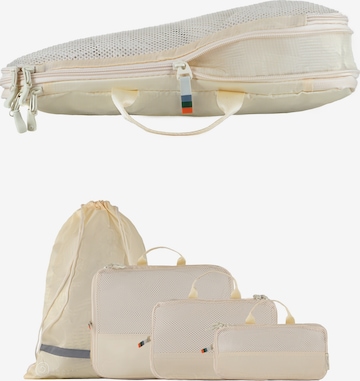 TRAVEL DUDE - Bolsa de viaje 'Packing Cubes Set 4 Teilig mit Kompression, Packwürfel, Packtaschen Set für Rucksack & Koffer' en beige: frente
