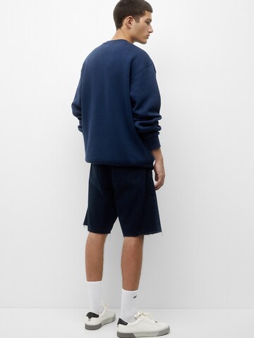 Pull&Bear Wide Leg Shorts in Blau