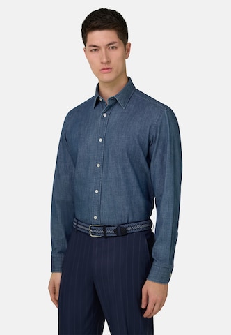 Boggi Milano Regular fit Button Up Shirt in Blue: front