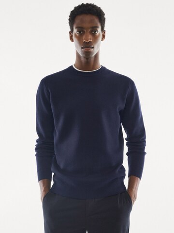MANGO MAN Sweater 'Luxus' in Blue: front