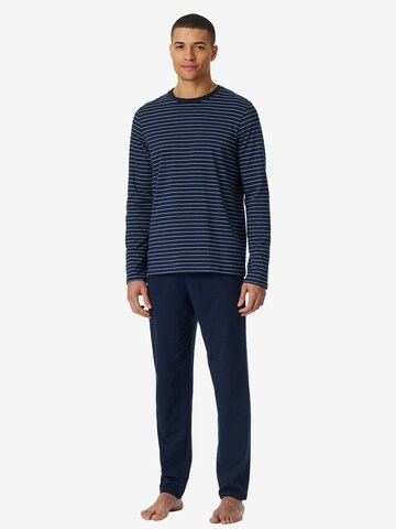 SCHIESSER Pyjama lang 'Casual Essentials'‌‌‌‌‌ in Blau: Vorderseite