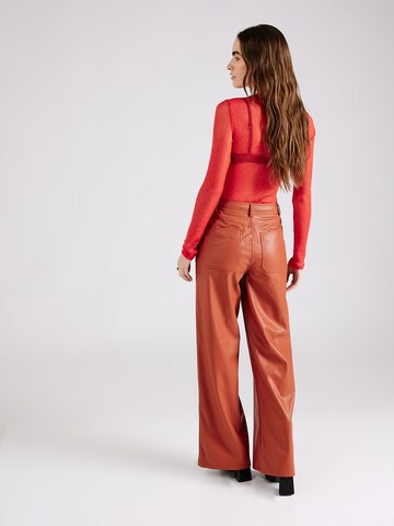 TOPSHOP Wide leg Broek in Rood