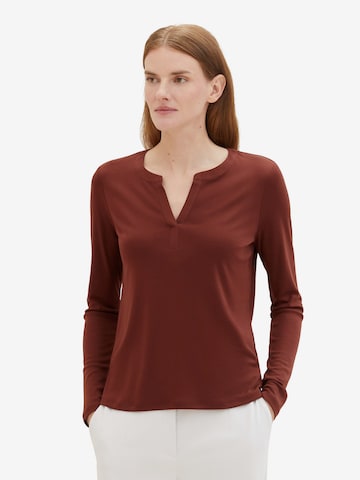 T-shirt TOM TAILOR en marron : devant