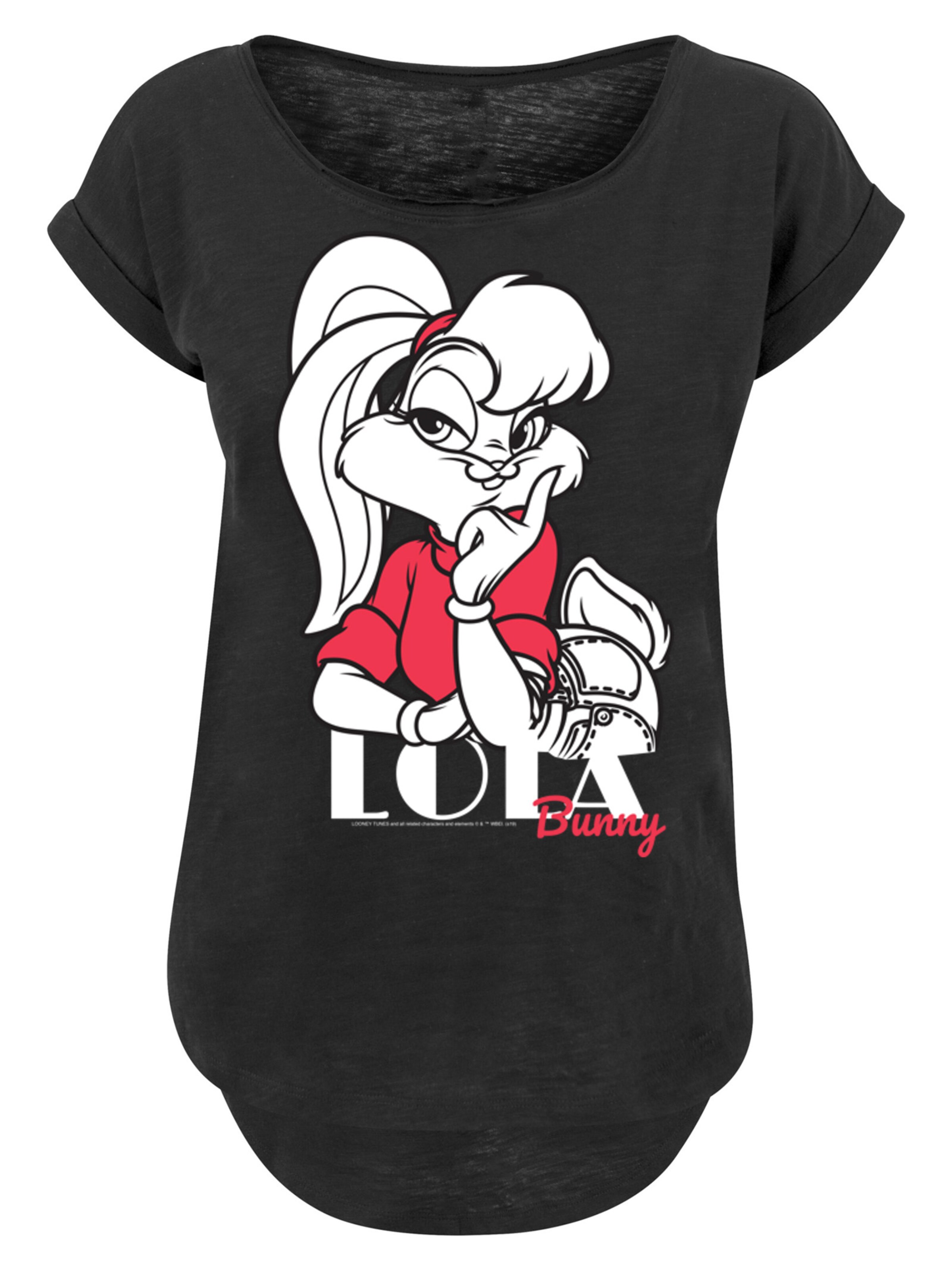F4NT4STIC Shirt 'Looney Tunes Lola Bunny' in Zwart: voorkant