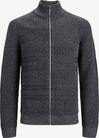 JACK & JONES Knit Cardigan 'DAVIS' in Black: front