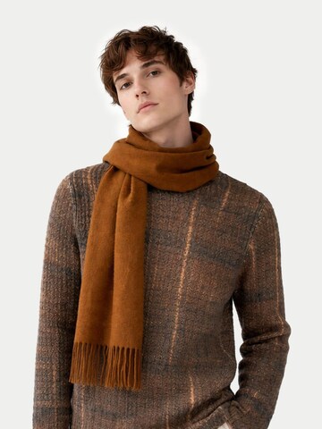 GOBI Cashmere Scarf 'Unisex Cashmere Fringed Scarf' in Brown: front