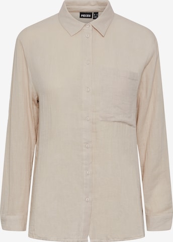 Camicia da donna 'MASTINA' di PIECES in beige: frontale