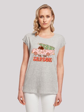 T-shirt 'Tis The Season Christmas' F4NT4STIC en gris : devant