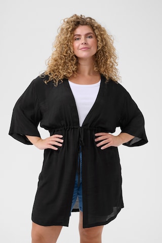 Kimono KAFFE CURVE en noir : devant