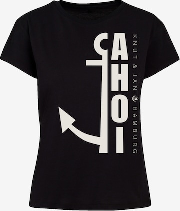F4NT4STIC T-Shirt 'Ahoi Anker Knut & Jan Hamburg' in Schwarz: Vorderseite