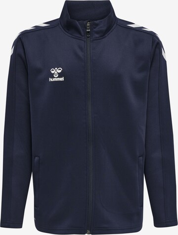 Hummel Athletic Zip-Up Hoodie 'Core Xk Poly' in Blue: front