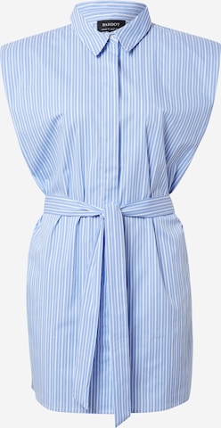 Robe-chemise Bardot en bleu : devant