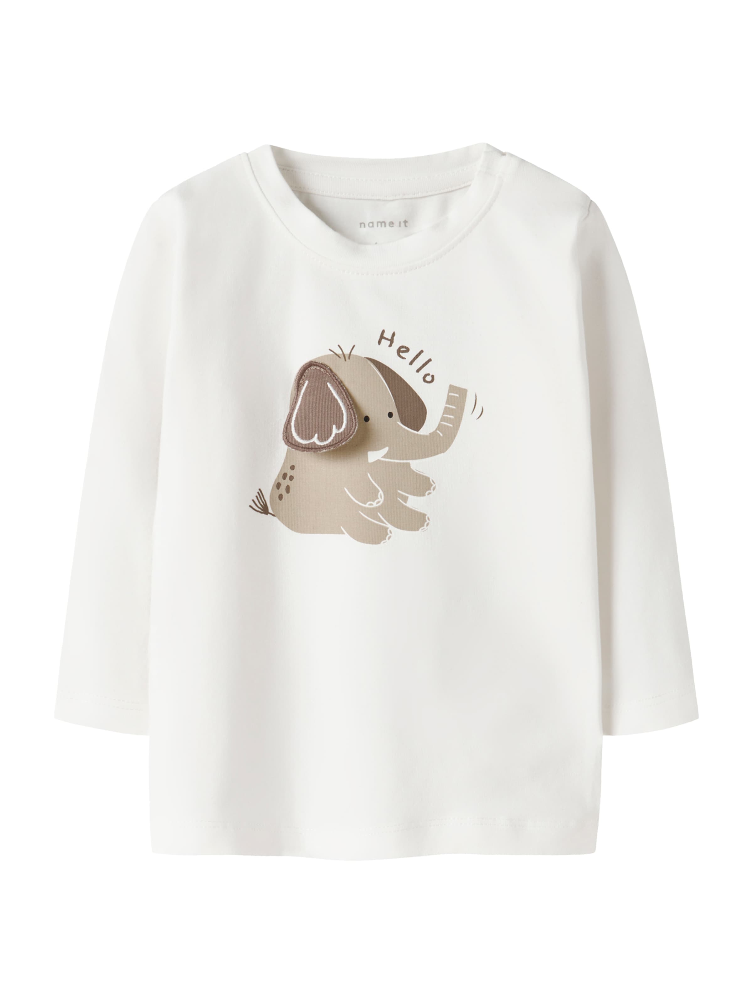 NAME IT Тениска 'NBNOFANTY' в сиво / бяло, Преглед на продукта